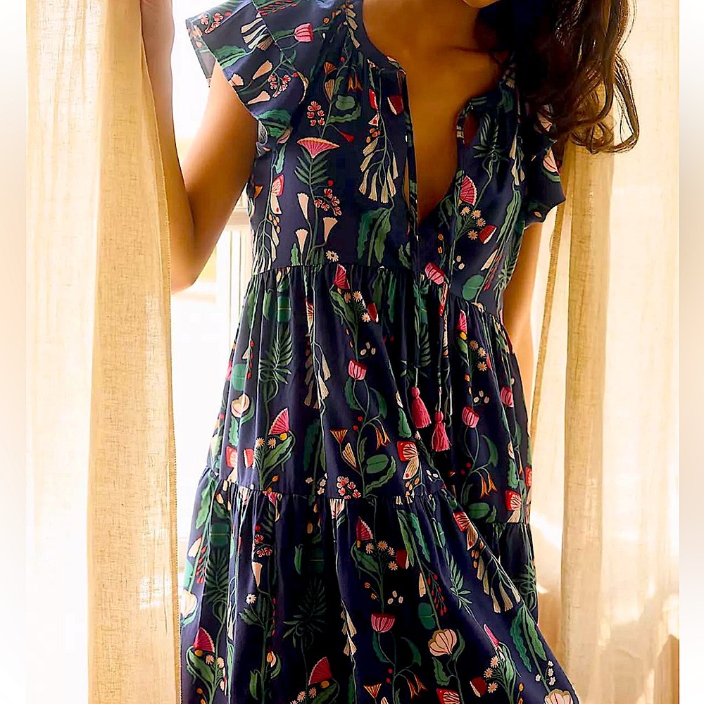Anthropologie | Megan Galante Ruffle Sleeve Minidress